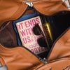 Camel Tan Finished Leather Duffle Bag