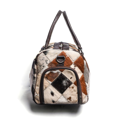 Multi Patch Hair-on Leather Duffle Bag