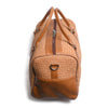 Camel Tan Braided Leather Duffle Bag