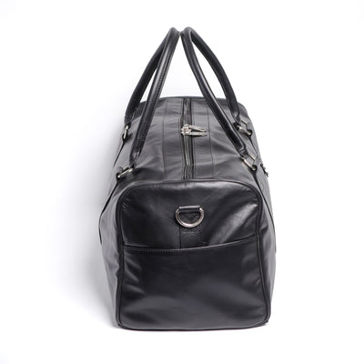 Black Finished Leather Duffle Bag