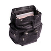 Black Travel Milt Leather Backpack