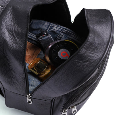 Black Milt Leather Mini Backpack