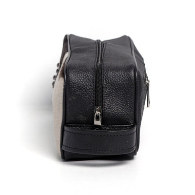 Black & White Toiletry Bag Hair-on Leather For Men & Women