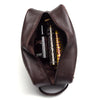 Brown & White Toiletry Bag Hair-on Leather For Men & Women