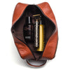 Tan & White Toiletry Bag Hair-on Leather For Men & Women